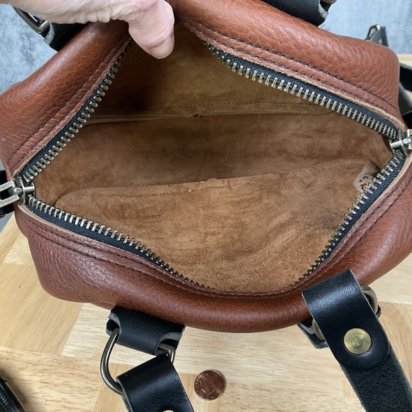 Go Forth Goods Mini Hoffman Crossbody Shoulder Hand Bag Saddle W/ Black Strap - Picture 10 of 16